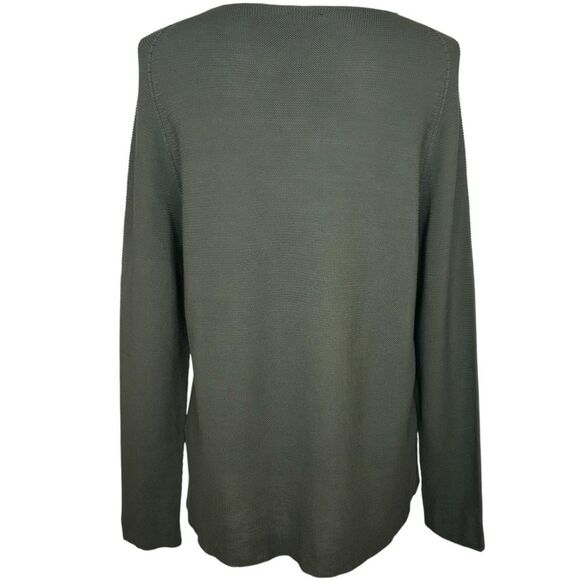 Oska Size 0 Green V-Neck Long Sleeve Knit Sweater Jumper 100% Cotton US 4 / 6 - Picture 3 of 8